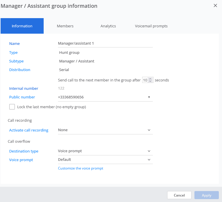 Configure Manager/assistant Groups – Rainbow Help Center